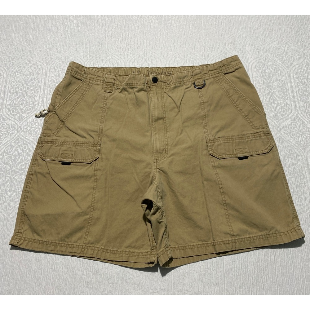 Wrangler Authentic Mens Cargo Shorts Khaki Tan Cotton Size 42 NW941MC